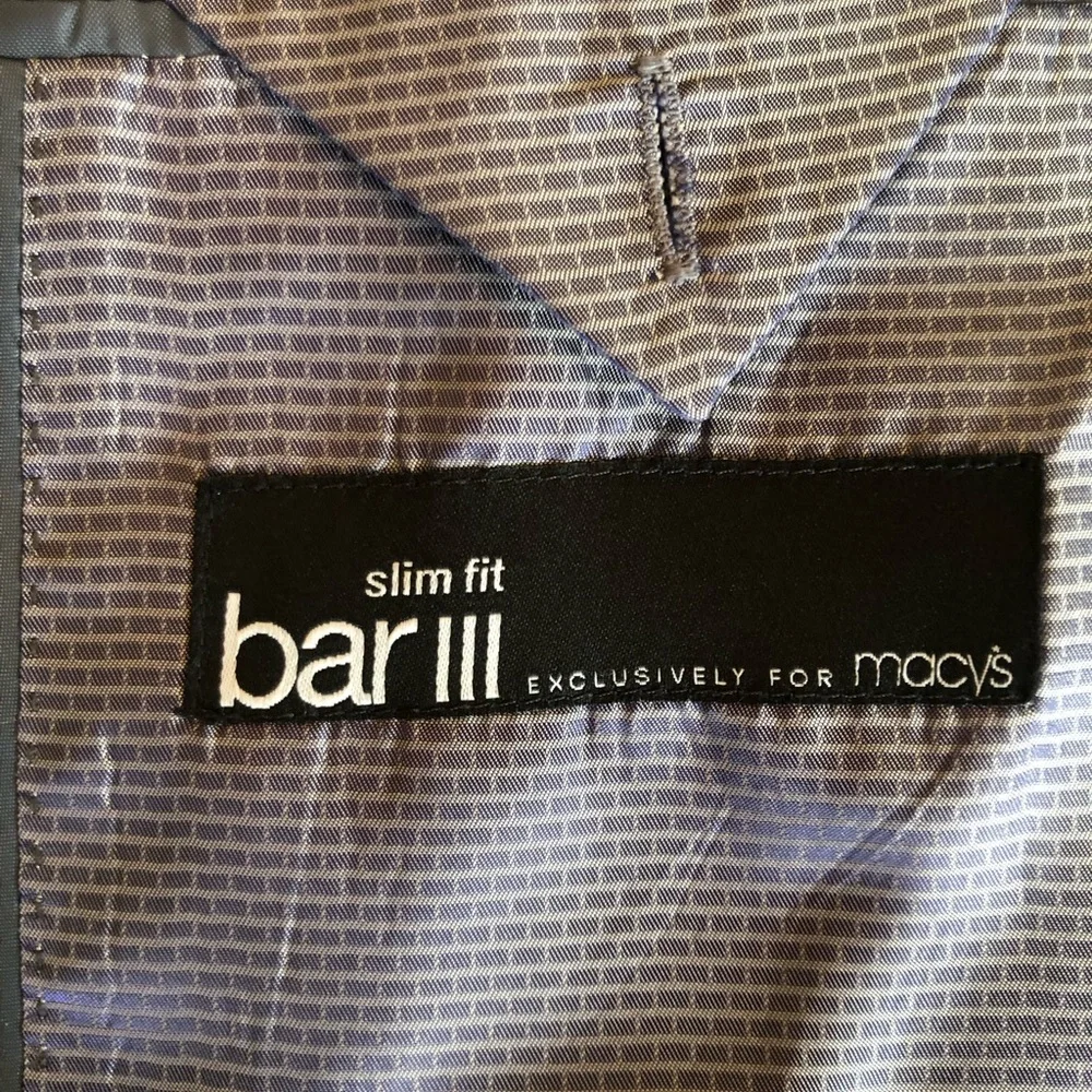 Bar III Wool Blend 2 Button Light Gray Jacket 38R - Picture 15 of 15